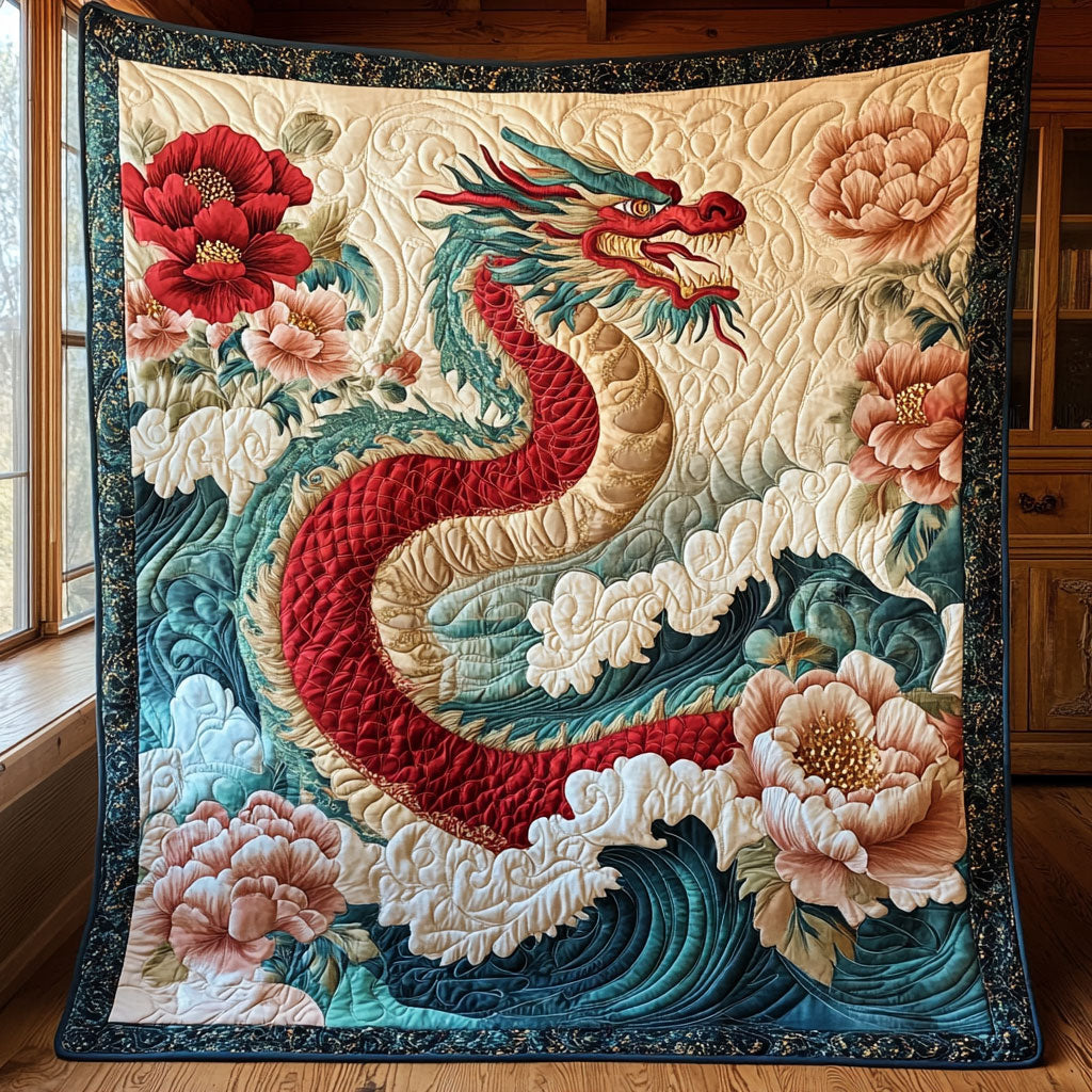 Crimson Peony Dragon CW0909057CL Quilt