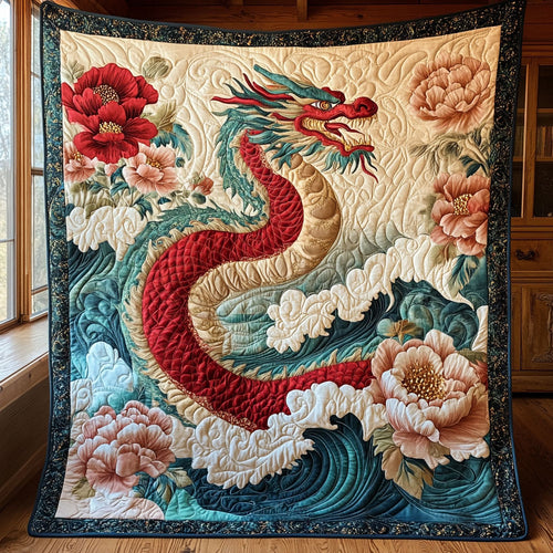 Crimson Peony Dragon CW0909057CL Quilt