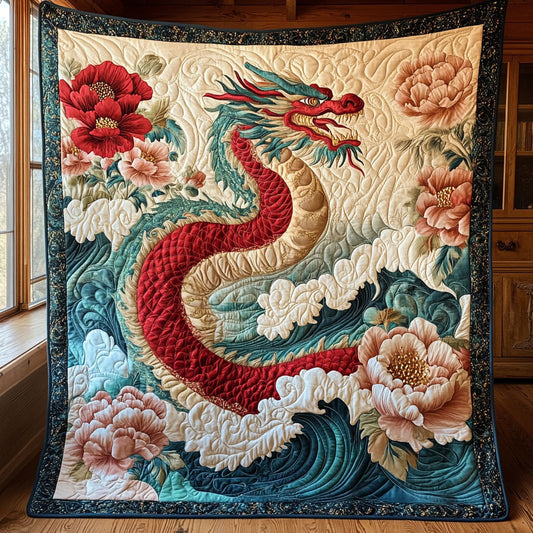 Crimson Peony Dragon CW0909057CL Quilt