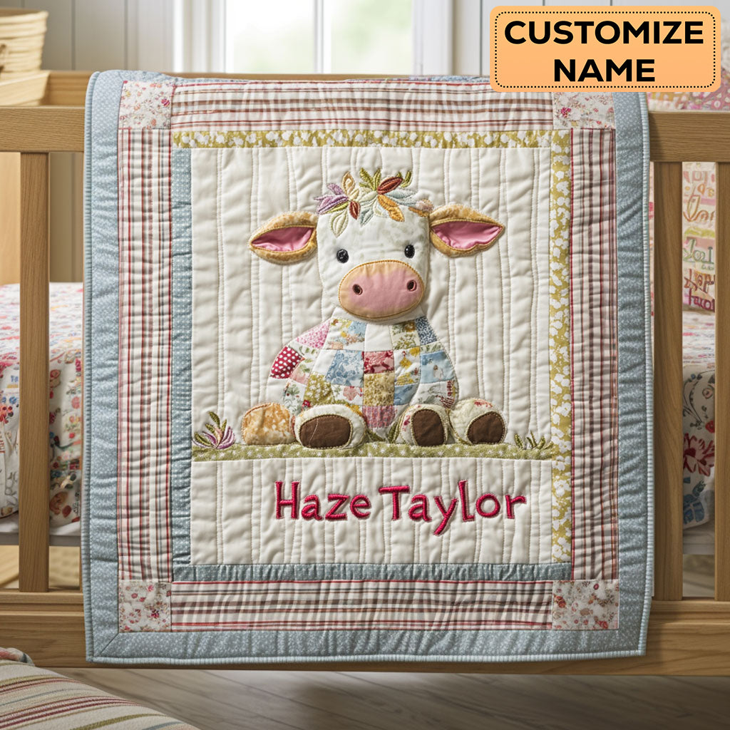 Sweet Cow Dreams WN2507073CL Personalized Baby Quilt