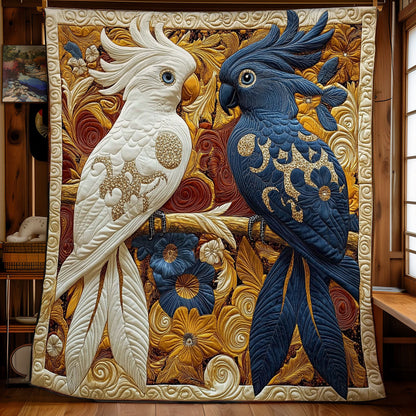 Beautiful Couple Parrot WY2001068CL Quilt