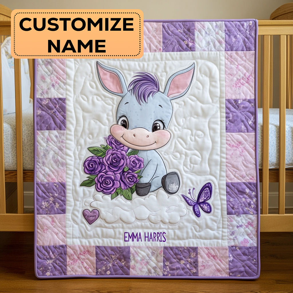 Sweet Donkey CW2607053CL Personalized Baby Quilt