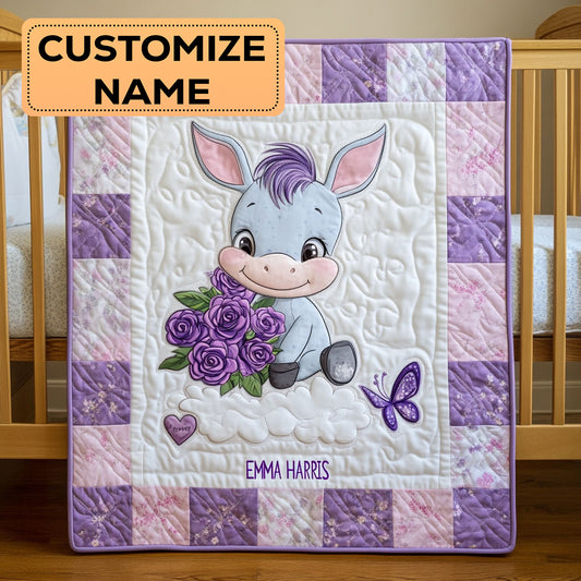 Sweet Donkey CW2607053CL Personalized Baby Quilt
