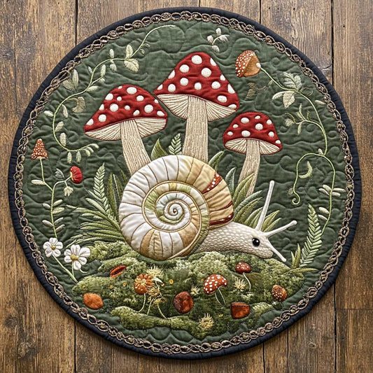 Mushroom Garden CQ1205033CL Quilted Round Mat