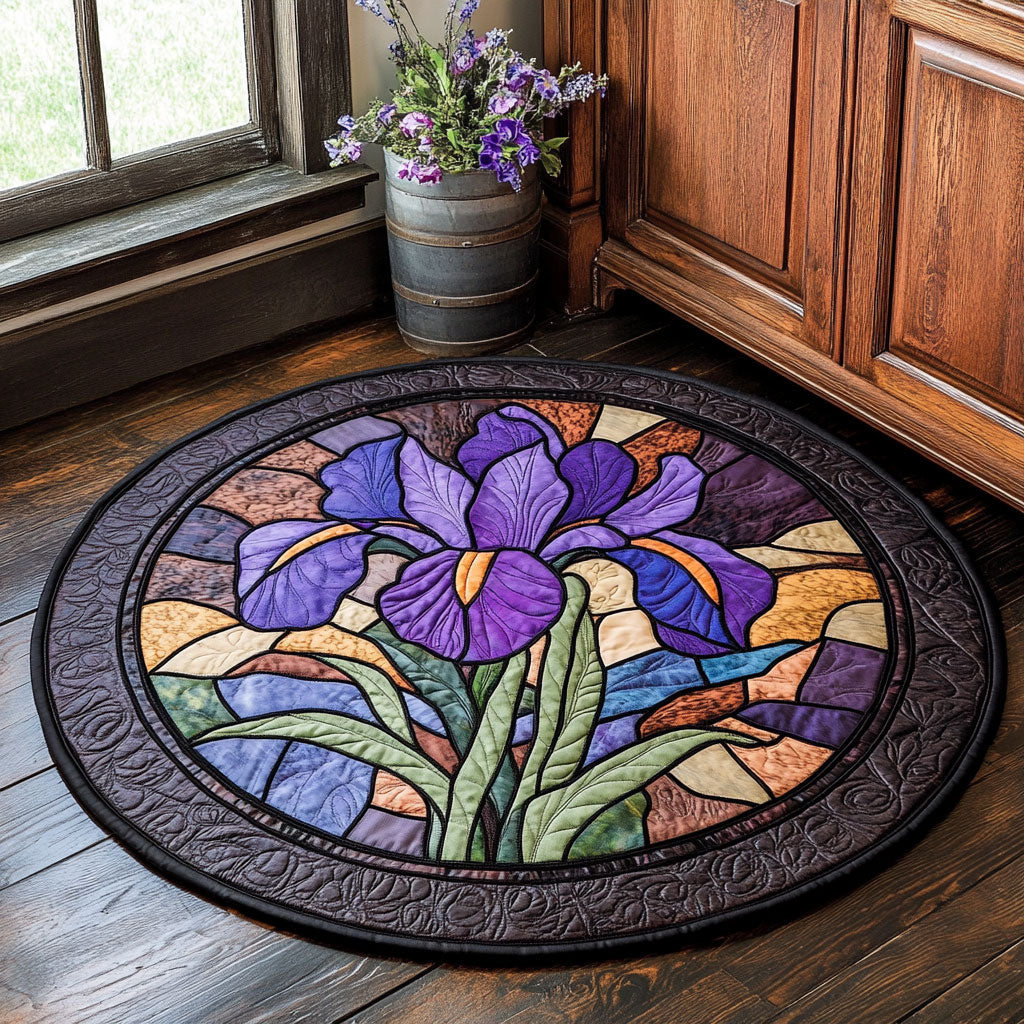 Iris Bloom CW2407035CL Quilted Round Mat