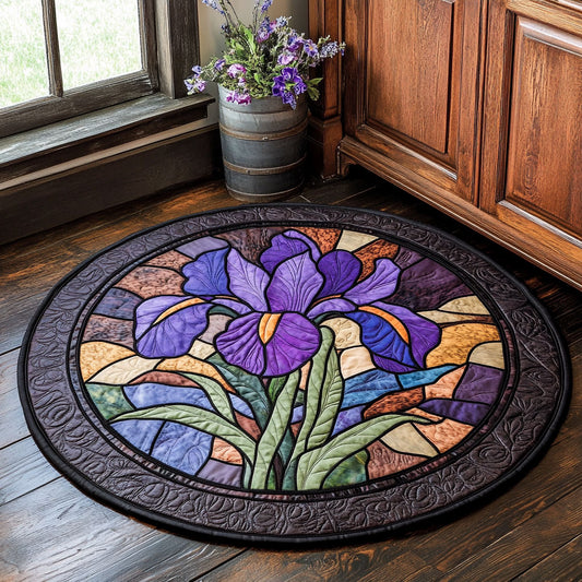Iris Bloom CW2407035CL Quilted Round Mat