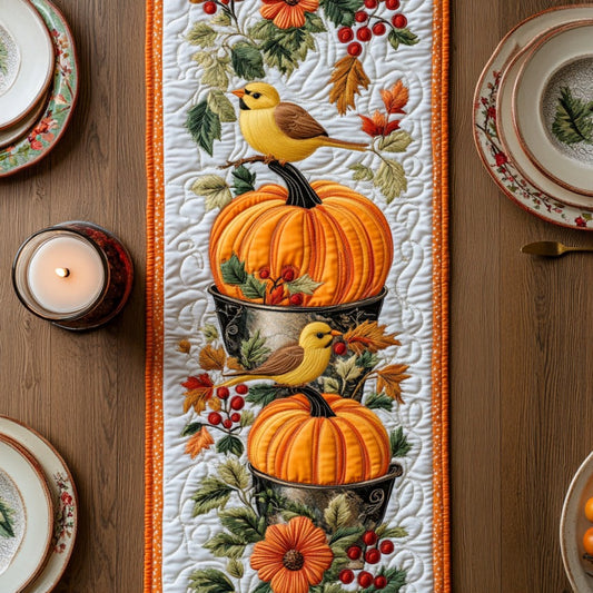 Goldfinch Birds In Autumn XR1609013CL Quilted Table Runner