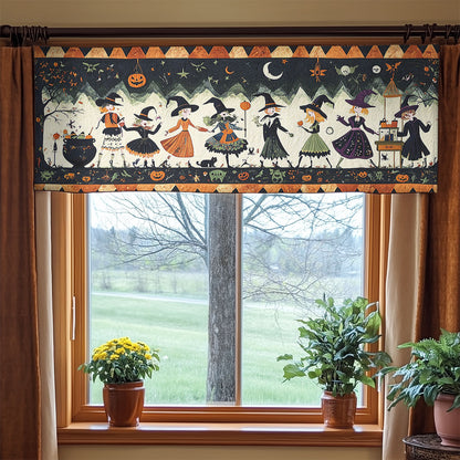 Pumpkin Witch Parade WN0108036CL Quilted Valance