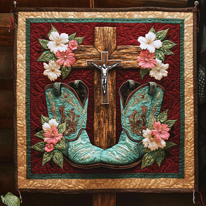 Boots And Blossoms Cross WY0508024CL Quilt