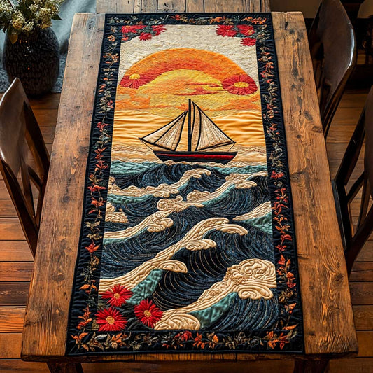 Boat Adventure WN2304033CL Quilted Table Runner