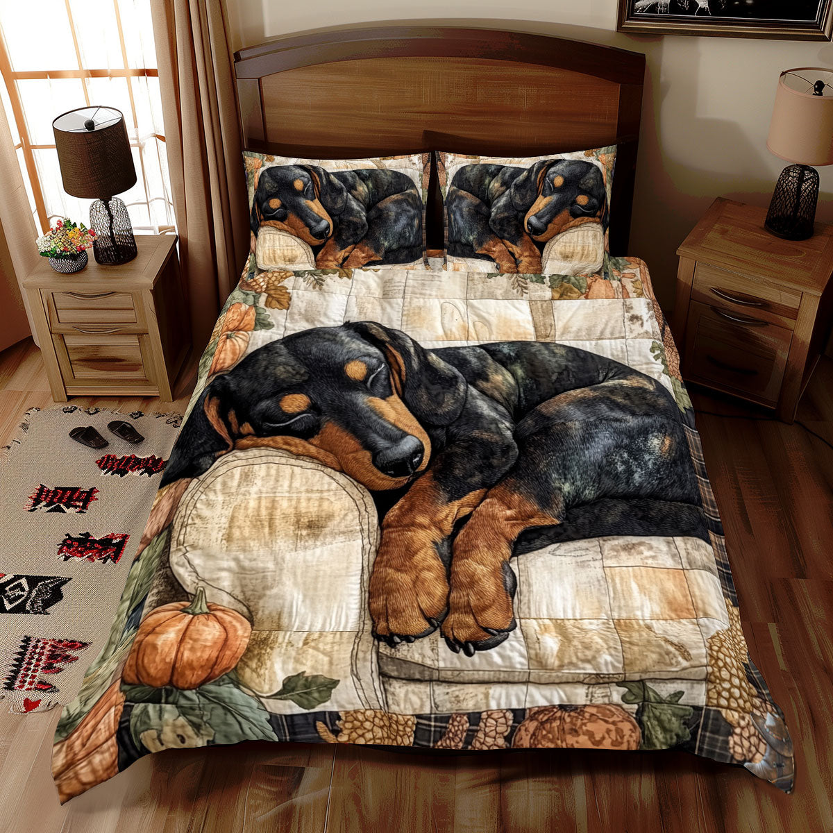 Sleeping Dachshund WU2612001CL Duvet Cover Set