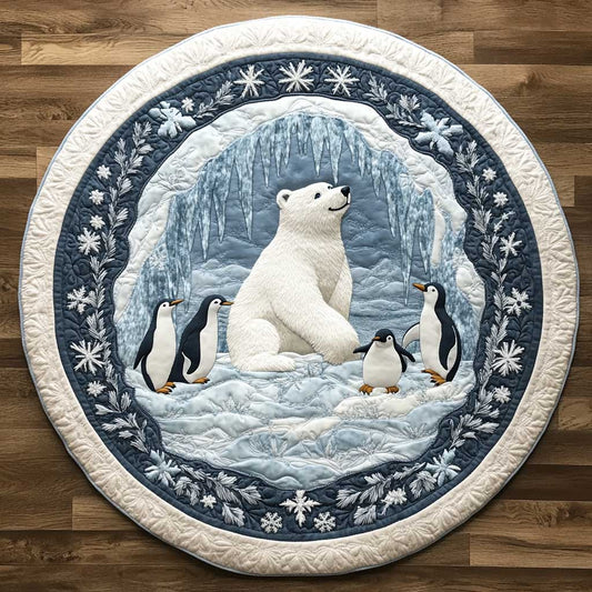 Starlit Polar Bear WN1605051CL Quilted Round Mat
