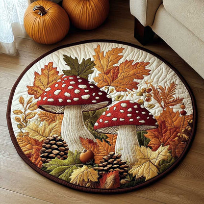 Twilight Mushroom WN1403048CL Quilted Round Mat