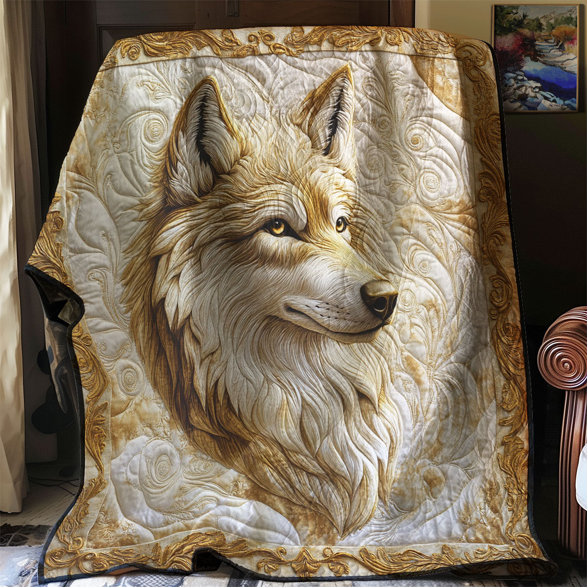 Fierce White Wolf WJ3012014CL Quilt