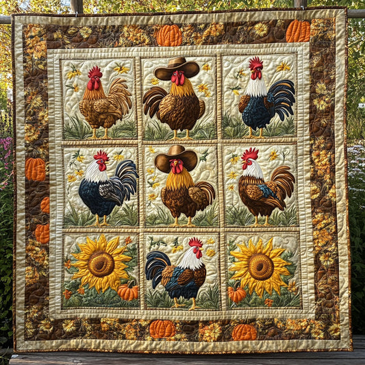Cowboy Rooster Sunflower WY1308039CL Quilt