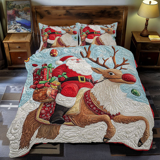 Santa Claus Riding Reindeer WY1212054CL Duvet Cover Set