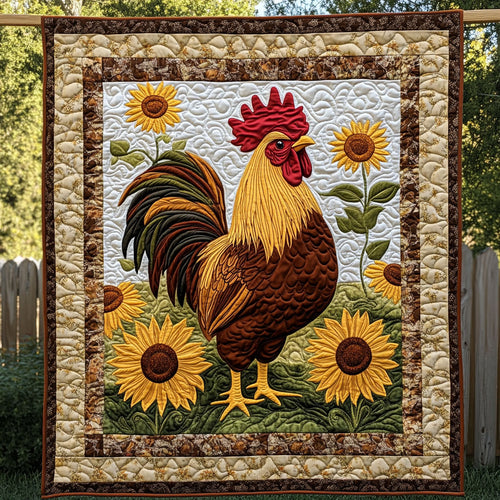 Sunflower And Rooster WY1308046CL Quilt