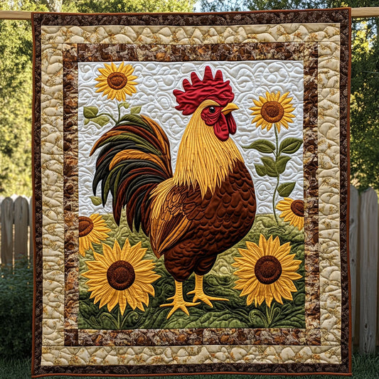 Sunflower And Rooster WY1308046CL Quilt