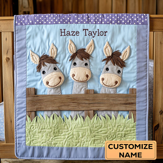 Donkey Smile WN1807034CL Personalized Baby Quilt