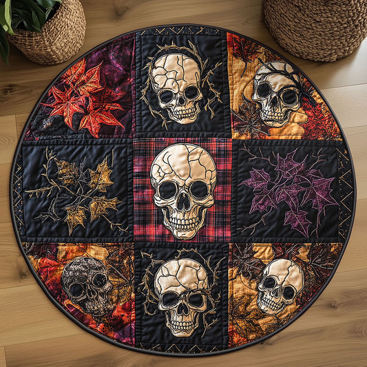 Autumn Skull WN2208003CL Quilted Round Mat