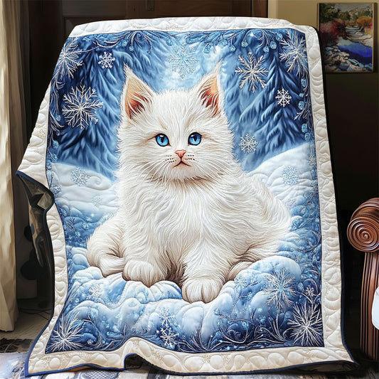 White Cat In Snow WY2712072CL Quilt