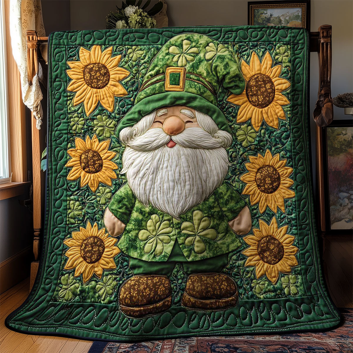 Gnome Sunflower Charm WN3112021CL Quilt