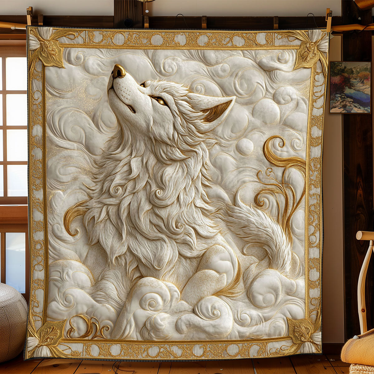 Fierce White Wolf WJ3112016CL Quilt