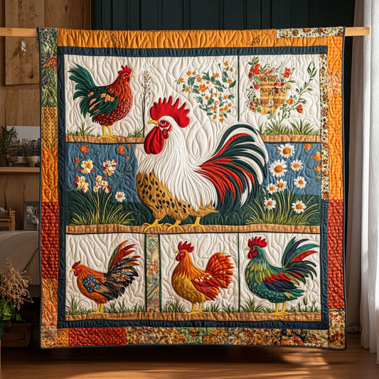 Patchwork Roosters WY2708009CL Quilt