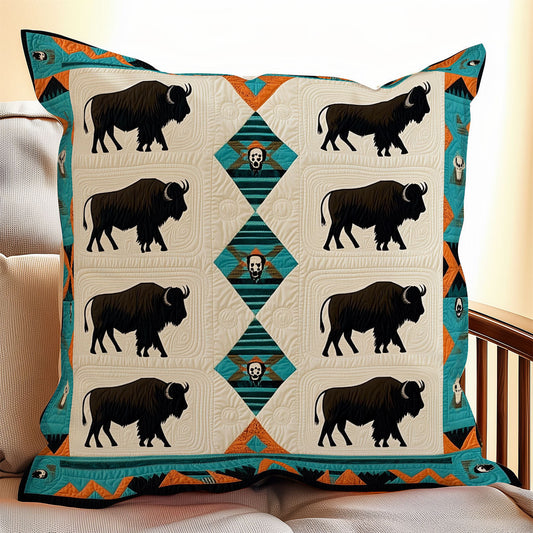 Bison Native American WX0406072CL Quilt Pillow Case