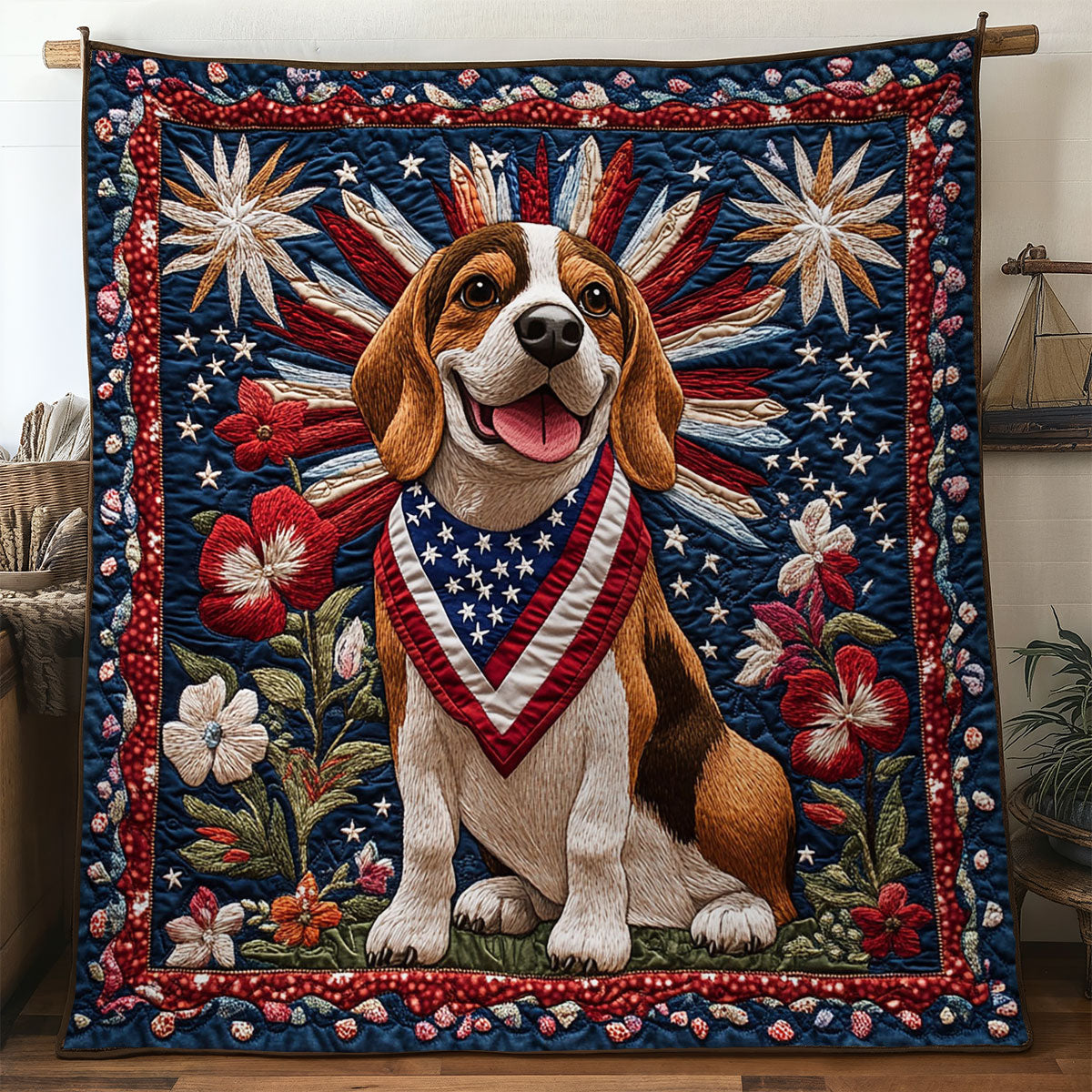 Beagle Fireflower WN1306005CL Quilt