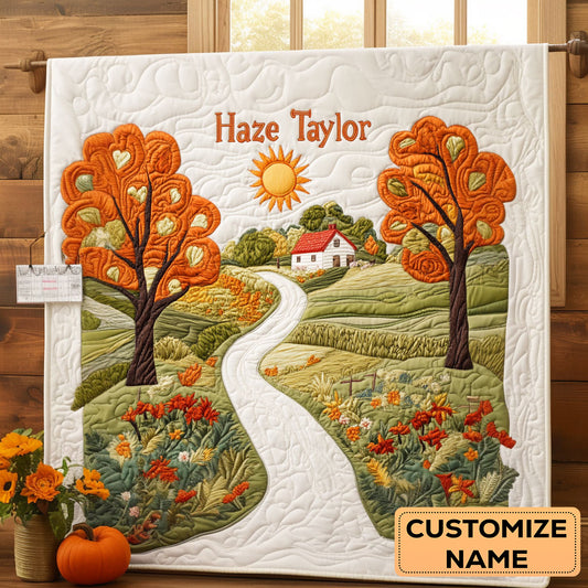 Autumn Cottage WN3107001CL Personalized Baby Quilt
