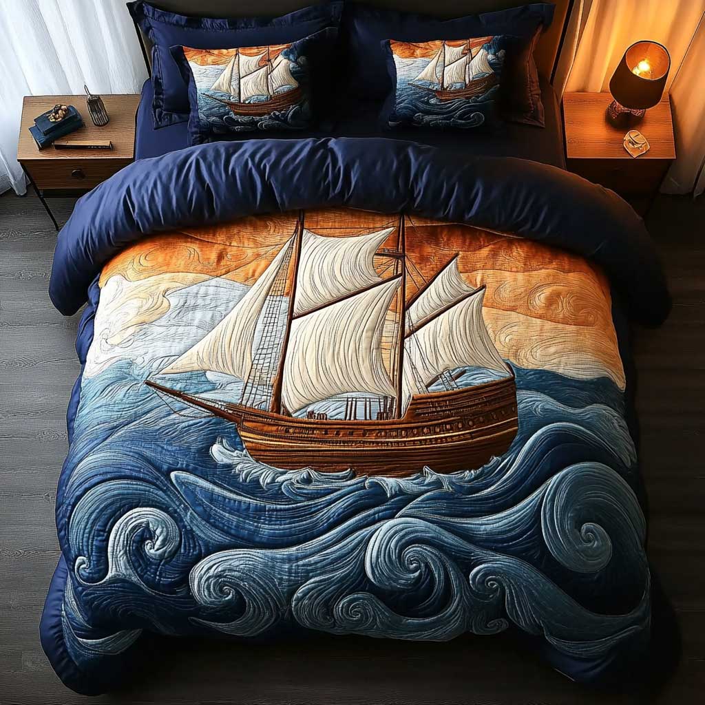 Stormy Sailboat WN0104053CL Duvet Cover Set