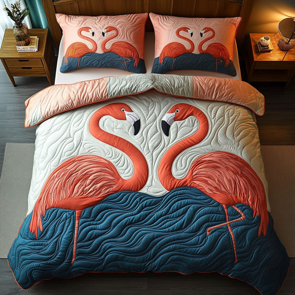Beautiful Couple Flamingo WY2003003CL Duvet Cover Set