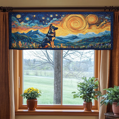 Sunset German Shepherd WY3005055CL Quilted Valance