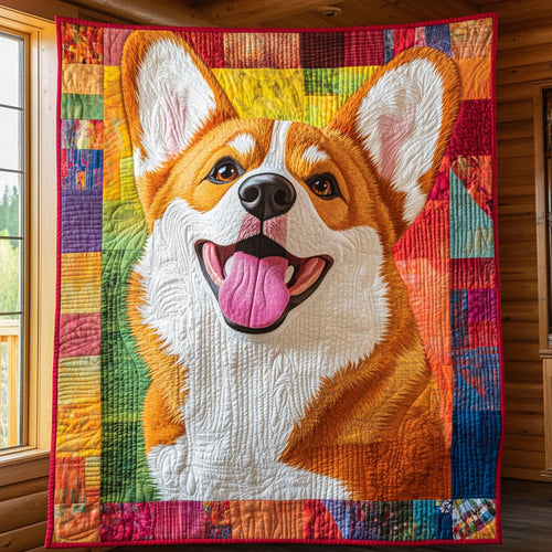 Happy Corgi CP0707054CL Quilt