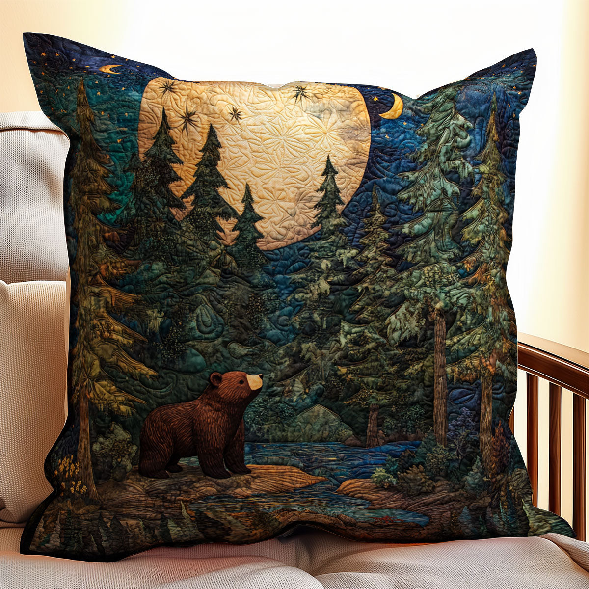 Bear In Forest WX2201101CL Quilt Pillow Case