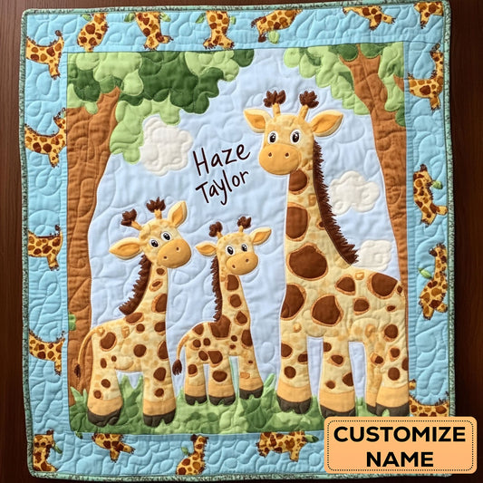 Little Giraffe Trail WN2407048CL Personalized Baby Quilt