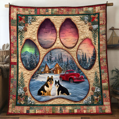 Snowy Trail Husky Paw WN0611098CL Quilt
