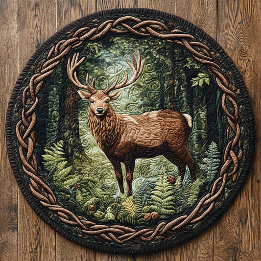 Wild Reindeer CQ1205042CL Quilted Round Mat