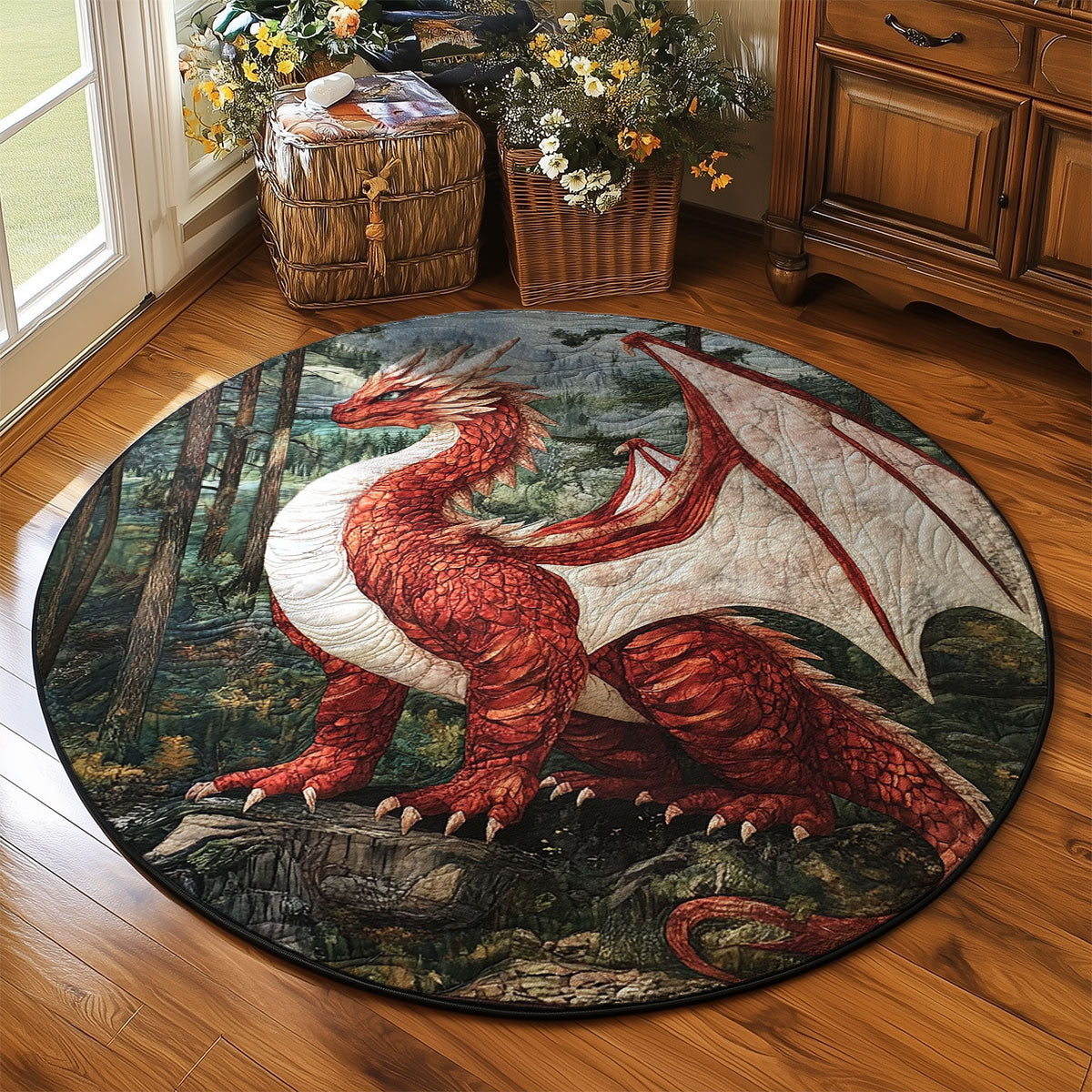 Fire Dragon WJ2403032CL Quilted Round Mat