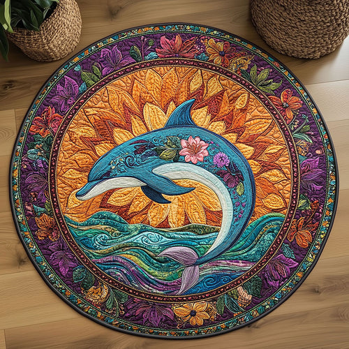 Blooming Dolphin WN2708009CL Quilted Round Mat
