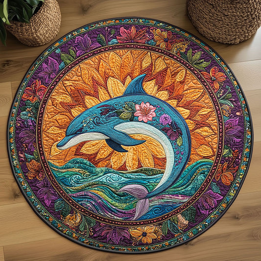 Blooming Dolphin WN2708009CL Quilted Round Mat
