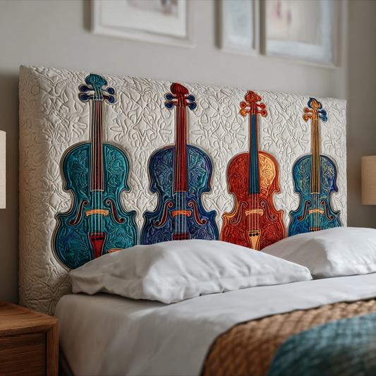 Violin Lovers XR2312002CL Quilted Headboard Slipcover