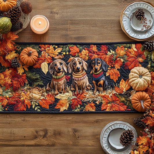 Playful Dachshund Dog CW2904041CL Quilted Table Runner