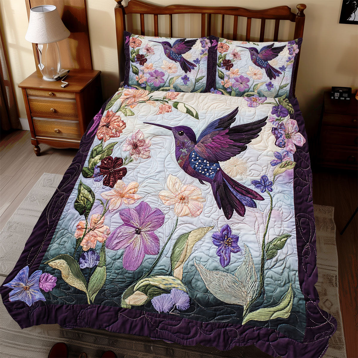 Bird Purple WX0212052CL Duvet Cover Set