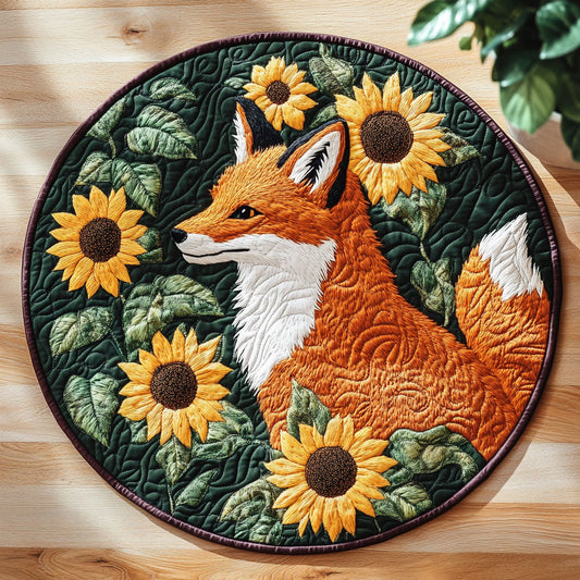 Sunflower Fox CW0707049CL Quilted Round Mat