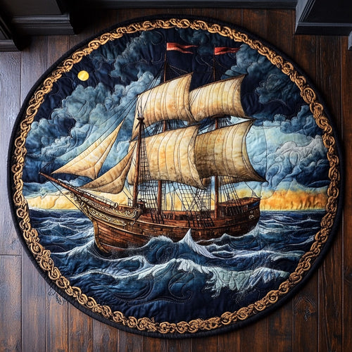 The Ocean Voyage CM2705025CL Quilted Round Mat