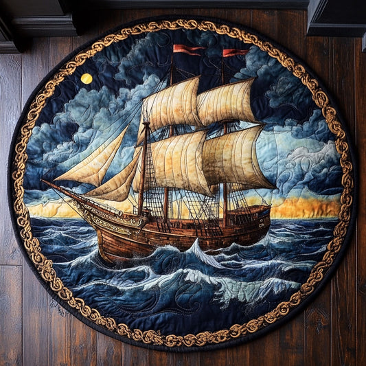 The Ocean Voyage CM2705025CL Quilted Round Mat
