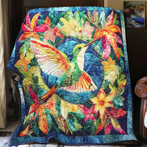 Hummingbird In Colorful Forest WY0602160CL Quilt