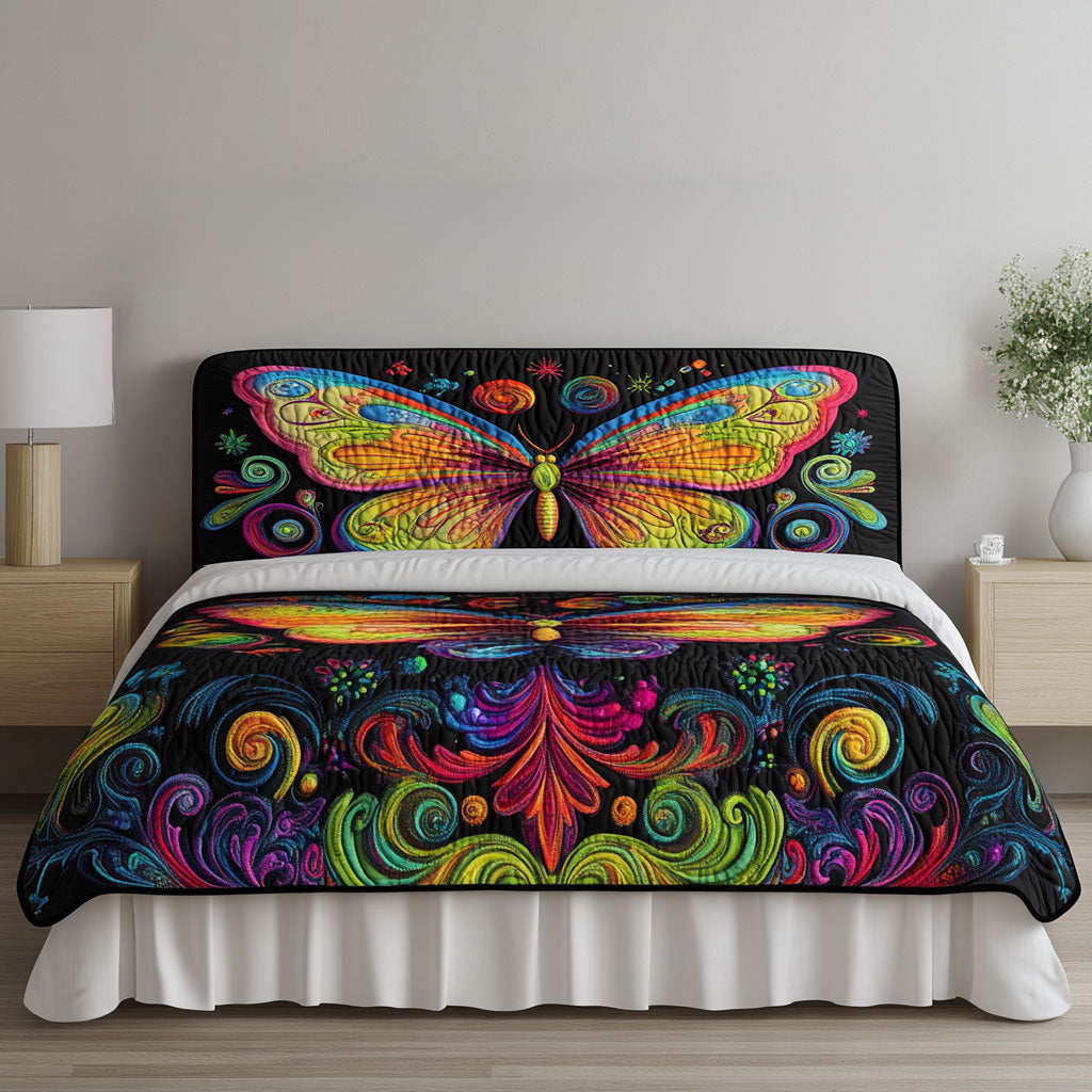 Dreamscape Butterfly WN1912007CL Quilted Headboard Slipcover